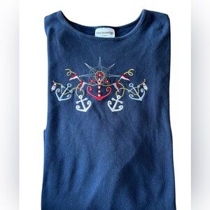 Breckenridge Woman Vintage Ladies  cotton top with embroidered accents.  NWOT 2x